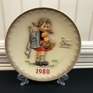 Hummel 10th Annual Plate Vintage "School Girl" Handpainted Collectors Plate 1980